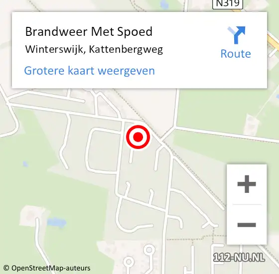 Locatie op kaart van de 112 melding: Brandweer Met Spoed Naar Winterswijk, Kattenbergweg op 23 februari 2017 18:51