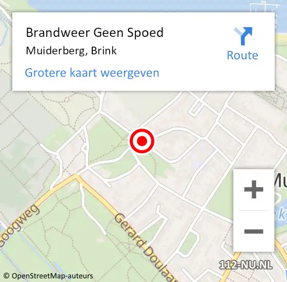 Locatie op kaart van de 112 melding: Brandweer Geen Spoed Naar Muiderberg, Brink op 23 februari 2017 18:56