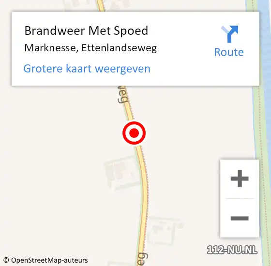 Locatie op kaart van de 112 melding: Brandweer Met Spoed Naar Marknesse, Ettenlandseweg op 23 februari 2017 18:57