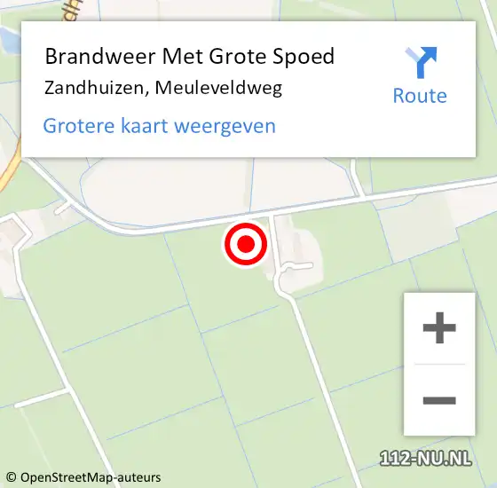 Locatie op kaart van de 112 melding: Brandweer Met Grote Spoed Naar Zandhuizen, Meuleveldweg op 23 februari 2017 19:10