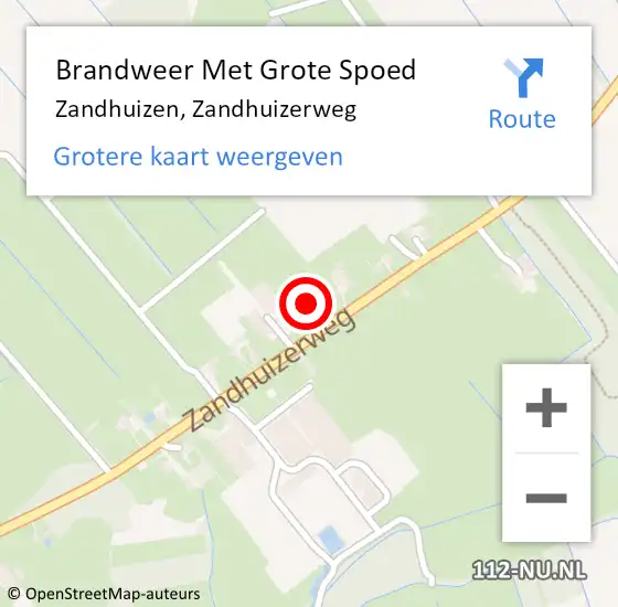 Locatie op kaart van de 112 melding: Brandweer Met Grote Spoed Naar Zandhuizen, Zandhuizerweg op 23 februari 2017 19:10