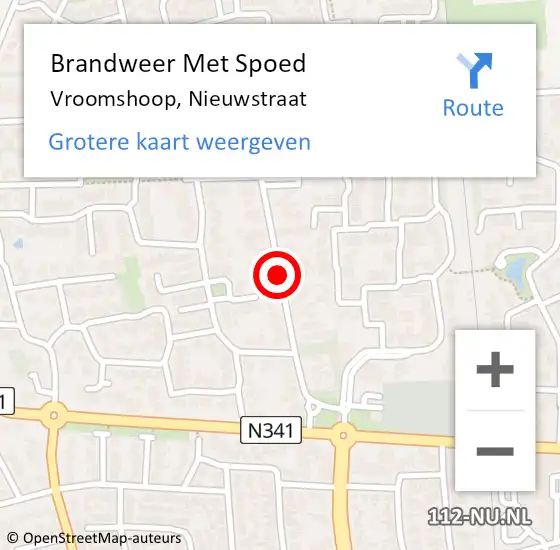Locatie op kaart van de 112 melding: Brandweer Met Spoed Naar Vroomshoop, Nieuwstraat op 23 februari 2017 19:10