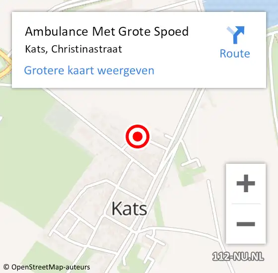 Locatie op kaart van de 112 melding: Ambulance Met Grote Spoed Naar Kats, Christinastraat op 23 februari 2017 19:11