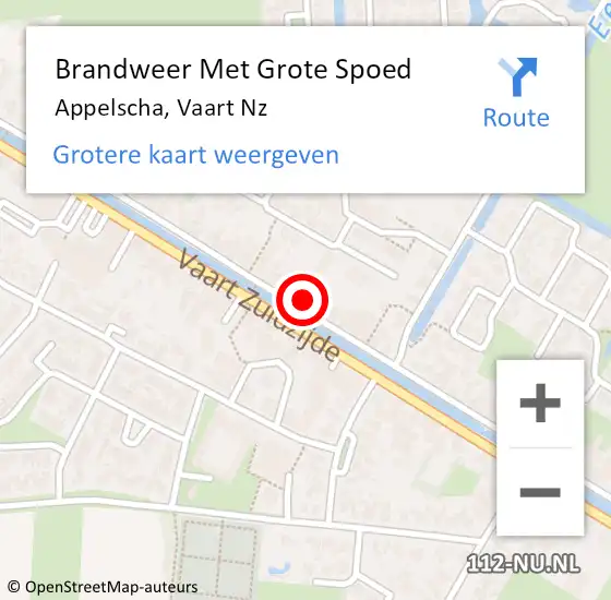 Locatie op kaart van de 112 melding: Brandweer Met Grote Spoed Naar Appelscha, Vaart Nz op 23 februari 2017 19:12