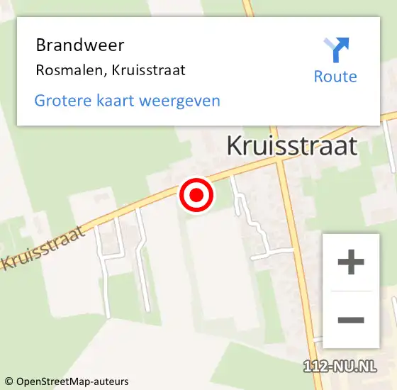 Locatie op kaart van de 112 melding: Brandweer Rosmalen, Kruisstraat op 23 februari 2017 19:13