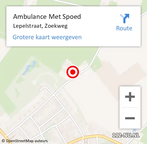 Locatie op kaart van de 112 melding: Ambulance Met Spoed Naar Lepelstraat, Zoekweg op 23 februari 2017 19:15