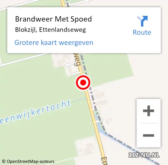 Locatie op kaart van de 112 melding: Brandweer Met Spoed Naar Blokzijl, Ettenlandseweg op 23 februari 2017 19:17