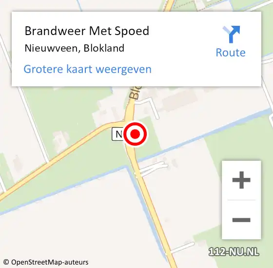 Locatie op kaart van de 112 melding: Brandweer Met Spoed Naar Nieuwveen, Blokland op 23 februari 2017 19:29