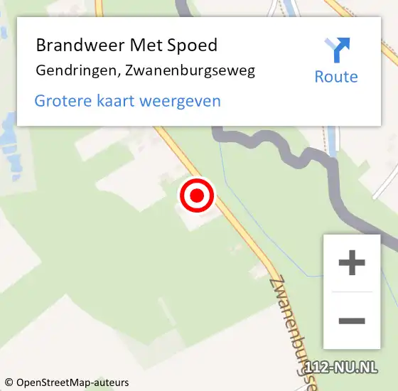 Locatie op kaart van de 112 melding: Brandweer Met Spoed Naar Gendringen, Zwanenburgseweg op 23 februari 2017 19:32