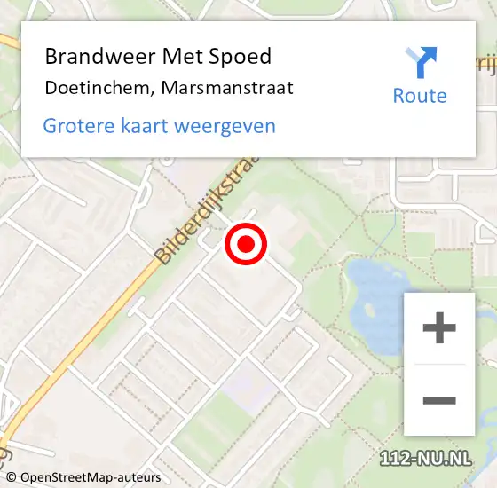 Locatie op kaart van de 112 melding: Brandweer Met Spoed Naar Doetinchem, Marsmanstraat op 23 februari 2017 19:34