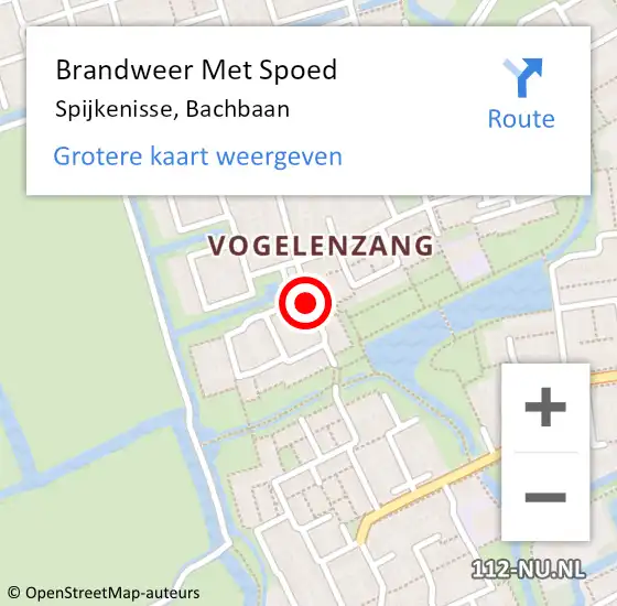 Locatie op kaart van de 112 melding: Brandweer Met Spoed Naar Hekelingen, Bachplein op 23 februari 2017 19:34