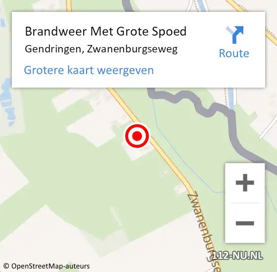 Locatie op kaart van de 112 melding: Brandweer Met Grote Spoed Naar Gendringen, Zwanenburgseweg op 23 februari 2017 19:41