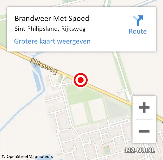 Locatie op kaart van de 112 melding: Brandweer Met Spoed Naar Sint Philipsland, Rijksweg op 23 februari 2017 19:44