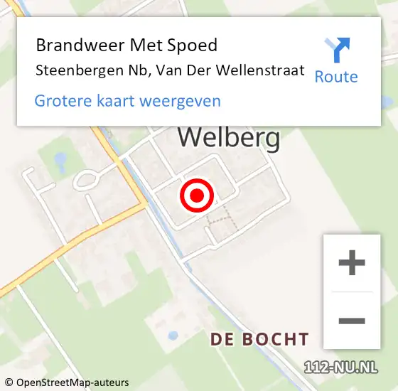 Locatie op kaart van de 112 melding: Brandweer Met Spoed Naar Steenbergen Nb, Van Der Wellenstraat op 23 februari 2017 19:48