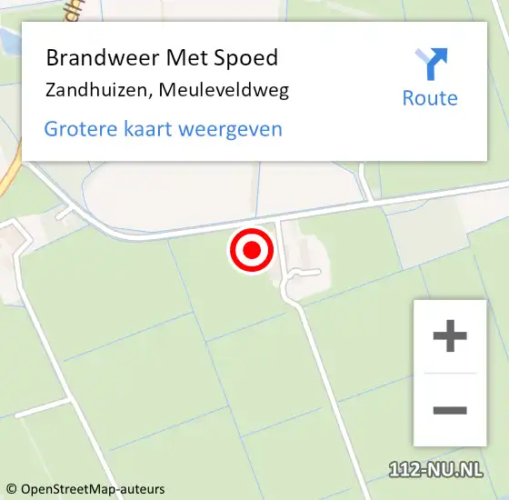 Locatie op kaart van de 112 melding: Brandweer Met Spoed Naar Zandhuizen, Meuleveldweg op 23 februari 2017 19:51