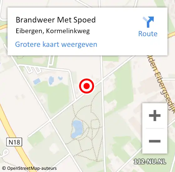 Locatie op kaart van de 112 melding: Brandweer Met Spoed Naar Eibergen, Kormelinkweg op 23 februari 2017 19:51