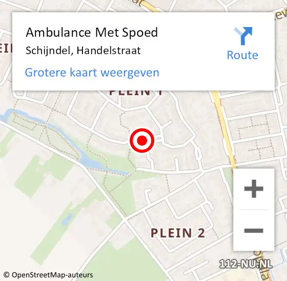 Locatie op kaart van de 112 melding: Ambulance Met Spoed Naar Schijndel, Handelstraat op 23 februari 2017 19:57