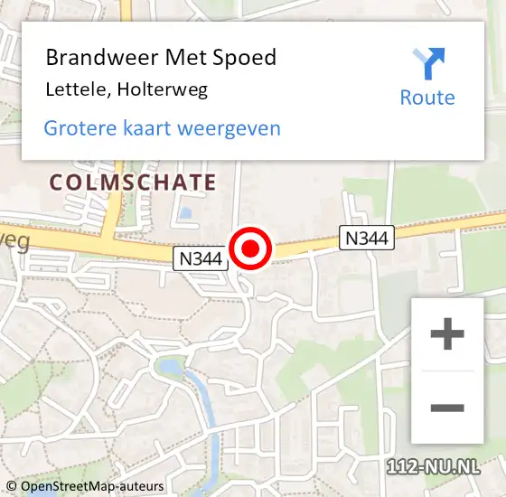 Locatie op kaart van de 112 melding: Brandweer Met Spoed Naar Lettele, Holterweg op 23 februari 2017 19:57