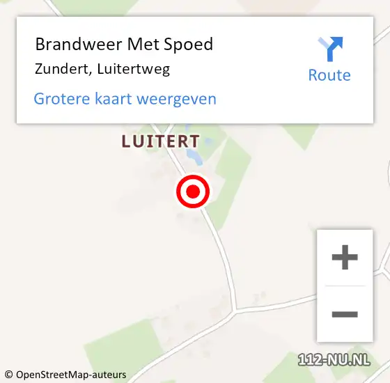 Locatie op kaart van de 112 melding: Brandweer Met Spoed Naar Zundert, Luitertweg op 23 februari 2017 19:59