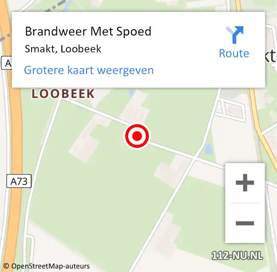 Locatie op kaart van de 112 melding: Brandweer Met Spoed Naar Smakt, Loobeek op 23 februari 2017 20:09