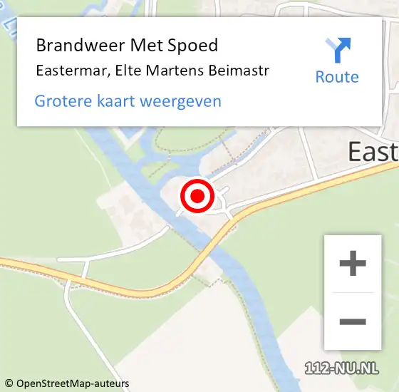 Locatie op kaart van de 112 melding: Brandweer Met Spoed Naar Eastermar, Elte Martens Beimastr op 23 februari 2017 20:24