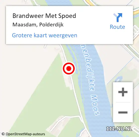 Locatie op kaart van de 112 melding: Brandweer Met Spoed Naar Maasdam, Polderdijk op 23 februari 2017 20:37