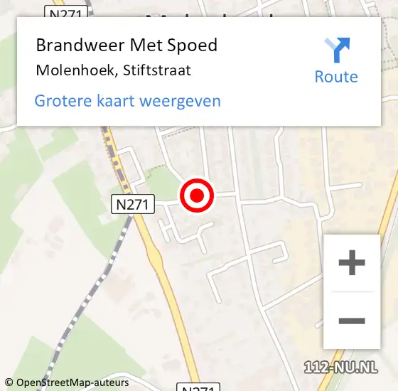 Locatie op kaart van de 112 melding: Brandweer Met Spoed Naar Molenhoek, Stiftstraat op 23 februari 2017 20:42