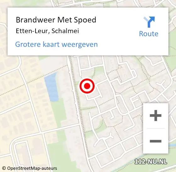 Locatie op kaart van de 112 melding: Brandweer Met Spoed Naar Etten-Leur, Schalmei op 23 februari 2017 20:50