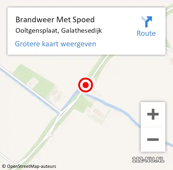 Locatie op kaart van de 112 melding: Brandweer Met Spoed Naar Ooltgensplaat, Galathesedijk op 23 februari 2017 20:54