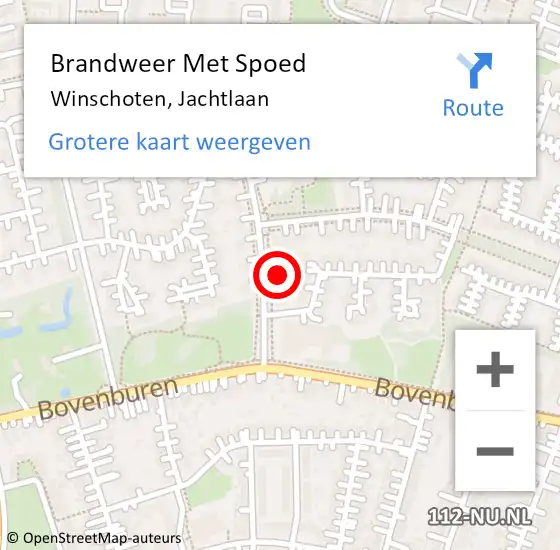 Locatie op kaart van de 112 melding: Brandweer Met Spoed Naar Winschoten, Jachtlaan op 23 februari 2017 21:04