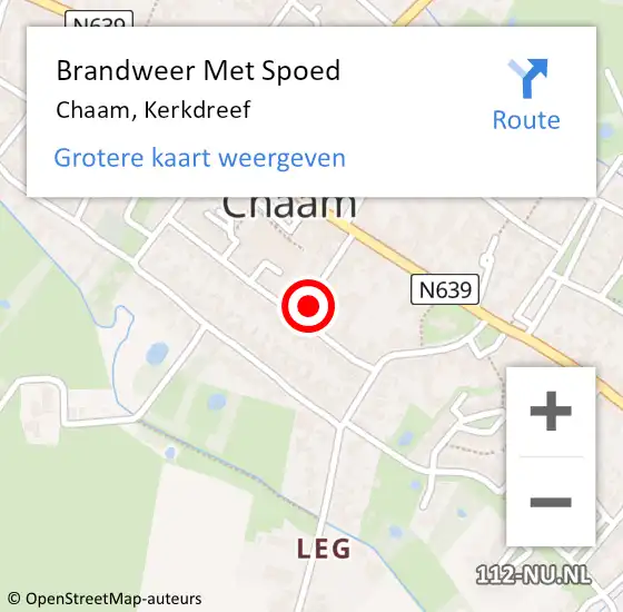 Locatie op kaart van de 112 melding: Brandweer Met Spoed Naar Chaam, Kerkdreef op 23 februari 2017 21:18