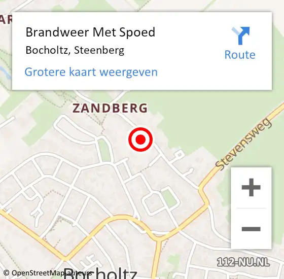 Locatie op kaart van de 112 melding: Brandweer Met Spoed Naar Bocholtz, Steenberg op 23 februari 2017 21:22