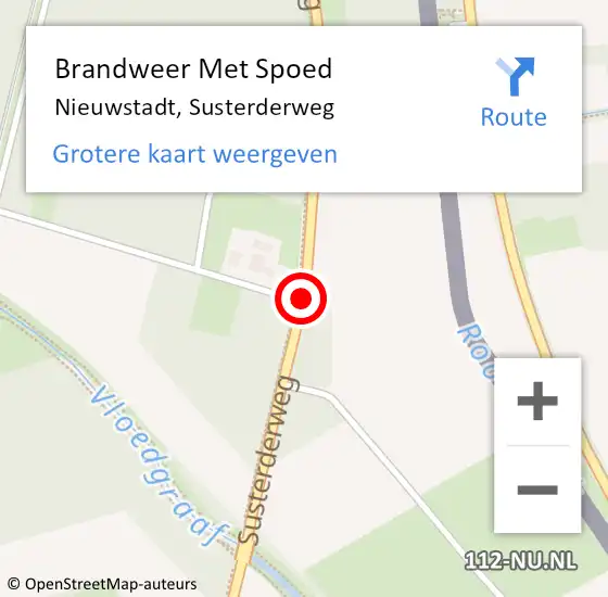 Locatie op kaart van de 112 melding: Brandweer Met Spoed Naar Nieuwstadt, Susterderweg op 23 februari 2017 21:43