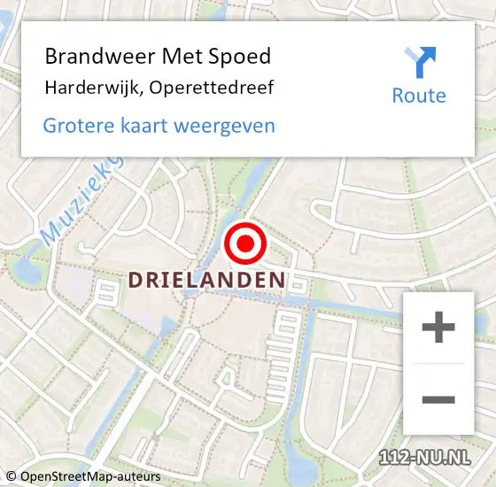 Locatie op kaart van de 112 melding: Brandweer Met Spoed Naar Harderwijk, Operettedreef op 23 februari 2017 23:17