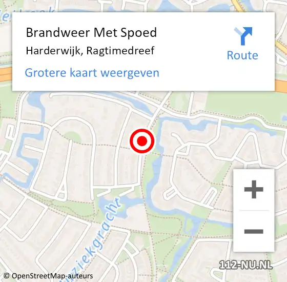 Locatie op kaart van de 112 melding: Brandweer Met Spoed Naar Harderwijk, Ragtimedreef op 23 februari 2017 23:23