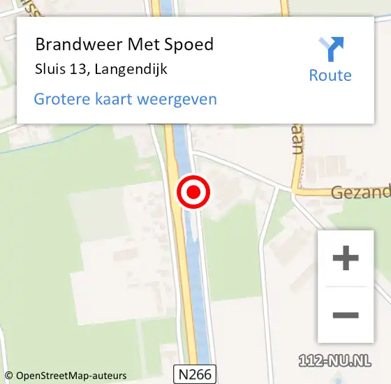 Locatie op kaart van de 112 melding: Brandweer Met Spoed Naar Sluis 13, Langendijk op 23 februari 2017 23:27