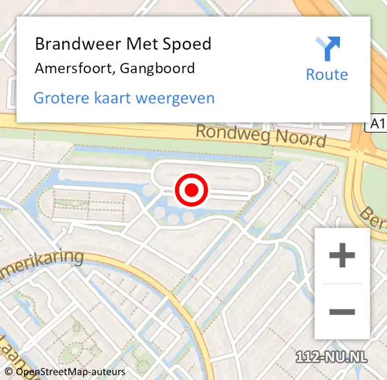 Locatie op kaart van de 112 melding: Brandweer Met Spoed Naar Amersfoort, Gangboord op 23 februari 2017 23:44