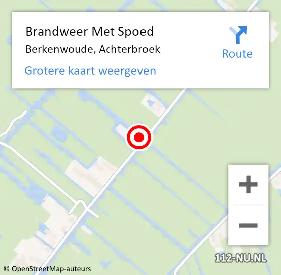 Locatie op kaart van de 112 melding: Brandweer Met Spoed Naar Berkenwoude, Achterbroek op 23 februari 2017 23:48