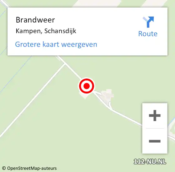 Locatie op kaart van de 112 melding: Brandweer Kampen, Schansdijk op 24 februari 2017 00:01