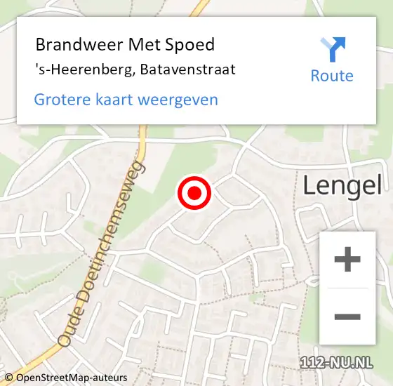 Locatie op kaart van de 112 melding: Brandweer Met Spoed Naar 's-Heerenberg, Batavenstraat op 24 februari 2017 00:12