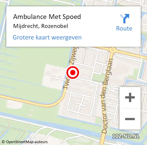 Locatie op kaart van de 112 melding: Ambulance Met Spoed Naar Mijdrecht, Rozenobel op 24 februari 2017 00:31