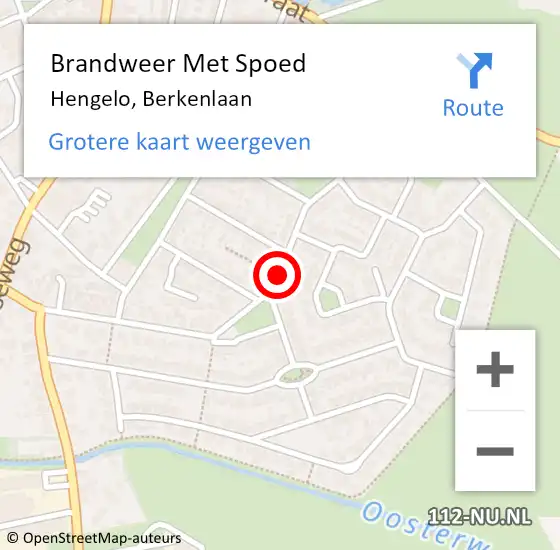 Locatie op kaart van de 112 melding: Brandweer Met Spoed Naar Hengelo, Berkenlaan op 24 februari 2017 01:02