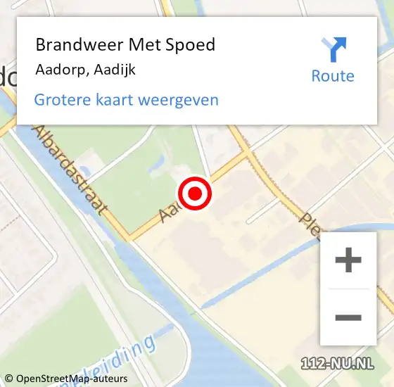 Locatie op kaart van de 112 melding: Brandweer Met Spoed Naar Aadorp, Aadijk op 24 februari 2017 01:08