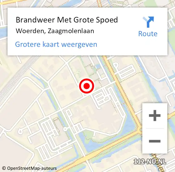 Locatie op kaart van de 112 melding: Brandweer Met Grote Spoed Naar Woerden, Zaagmolenlaan op 24 februari 2017 05:33