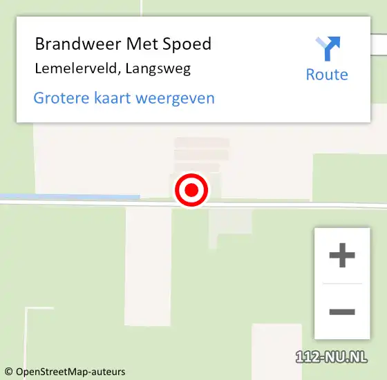 Locatie op kaart van de 112 melding: Brandweer Met Spoed Naar Lemelerveld, Langsweg op 24 februari 2017 05:50