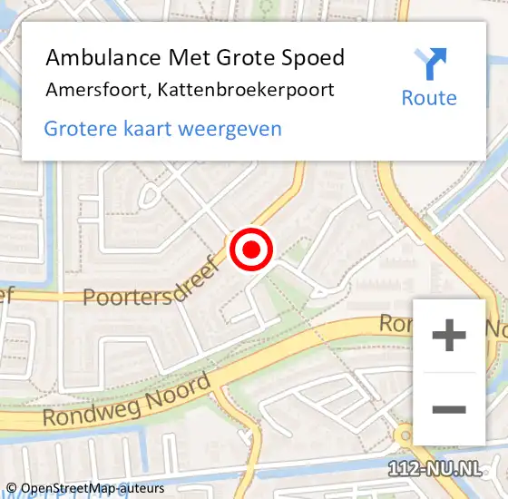 Locatie op kaart van de 112 melding: Ambulance Met Grote Spoed Naar Amersfoort, Kattenbroekerpoort op 24 februari 2017 05:55