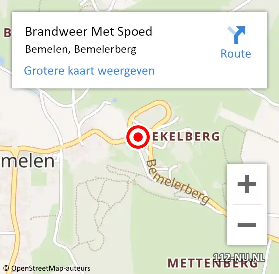 Locatie op kaart van de 112 melding: Brandweer Met Spoed Naar Bemelen, Bemelerberg op 24 februari 2017 07:06