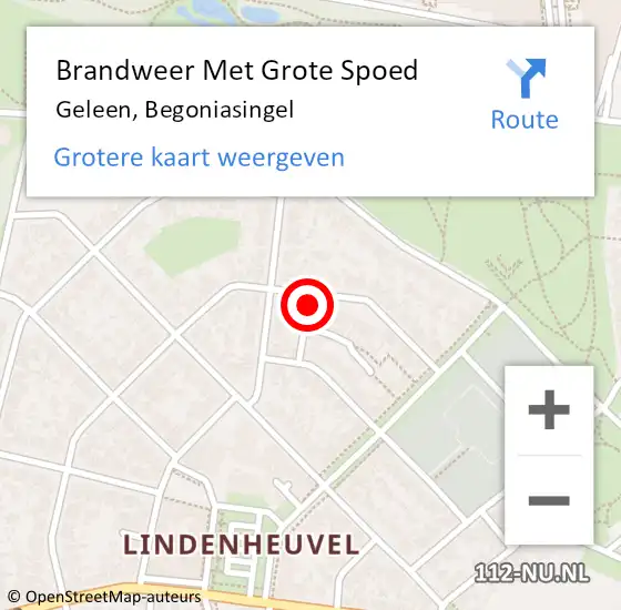 Locatie op kaart van de 112 melding: Brandweer Met Grote Spoed Naar Geleen, Begoniasingel op 24 februari 2017 07:09