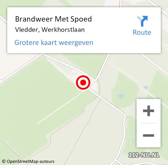 Locatie op kaart van de 112 melding: Brandweer Met Spoed Naar Vledder, Werkhorstlaan op 24 februari 2017 09:34