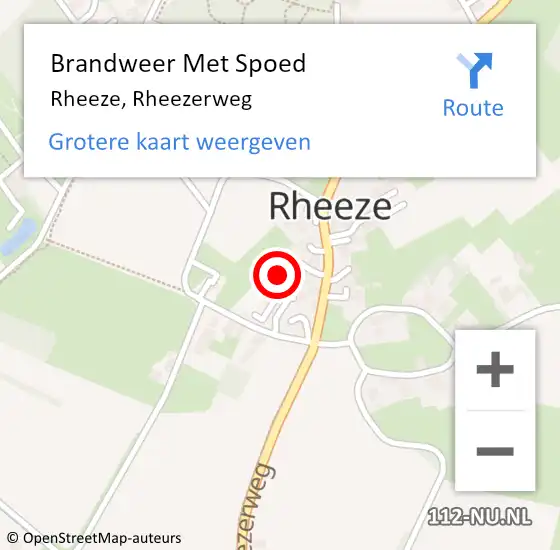 Locatie op kaart van de 112 melding: Brandweer Met Spoed Naar Rheeze, Rheezerweg op 24 februari 2017 09:51